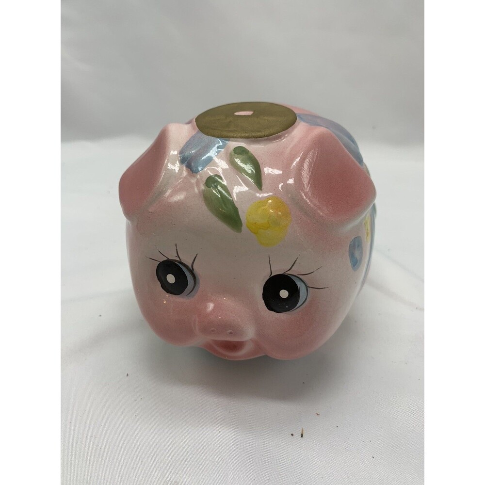 Vintage Anthropomorphic 1950s Kitsch Bank Ceramic Piggy Bank